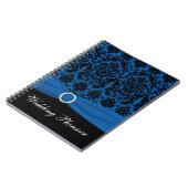 Blauw en zwart Damask Wedding Planner Notitieboek (Linkerzijde)