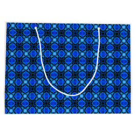 Blauw en zwart diamantpatroon groot cadeauzakje