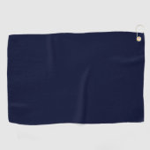 Blauw en zwart effen effen kleur golfhanddoek (Horizontaal)