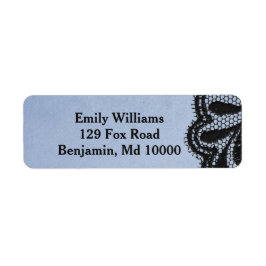 Blauw en zwart Elegant Faux Lace Etiket