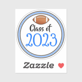 Blauw en zwart Football, Afstuderen jaar Sticker