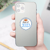 Blauw en zwart Football, Afstuderen jaar Sticker (Telefoon)
