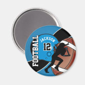 Blauw en zwart Football personaliseren Magneet (Voorkant / Achterkant)