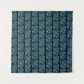 Blauw en zwart fractal patroon wandkleed (Voorkant (horizontaal))