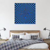 Blauw en zwart Funky Abstract Art Wrapped Canvas Afdruk (Insitu (Slaapkamer))