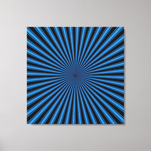 Blauw en zwart Funky Abstract Art Wrapped Canvas Afdruk (Voorkant)