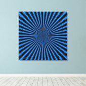 Blauw en zwart Funky Abstract Art Wrapped Canvas Afdruk (Insitu (Houten vloer))