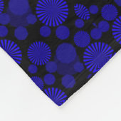 Blauw en zwart geometrisch dekbed fleece deken (Hoek)