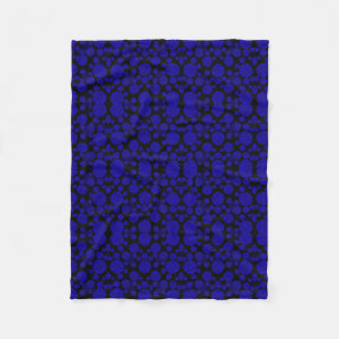 Blauw en zwart geometrisch dekbed fleece deken