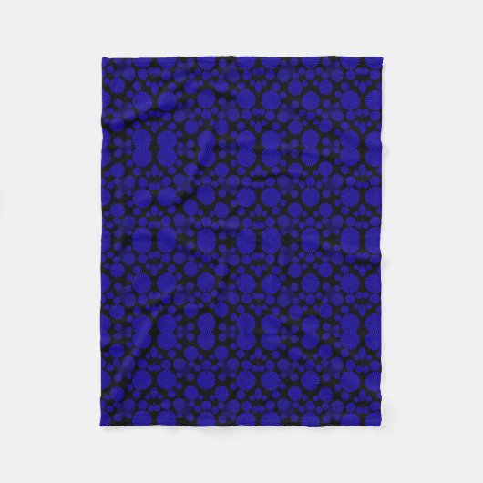 Blauw en zwart geometrisch dekbed fleece deken (Voorkant)