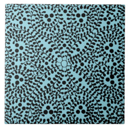 Blauw en zwart geometrisch ontworpen keramische te tegeltje