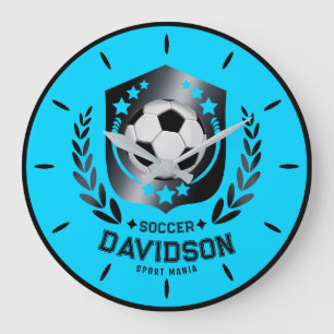 Blauw en zwart gepersonaliseerd voetbal met aangep grote klok