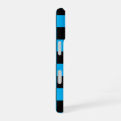 Blauw en zwart geruit motief iPhone 16 hoesje (Rechterkant)