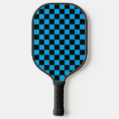 Blauw en zwart geruit motief pickleball paddle (Achterkant)