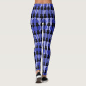 Blauw en zwart gitaar leggings (Achterkant)