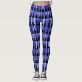 Blauw en zwart gitaar leggings (Voorkant)