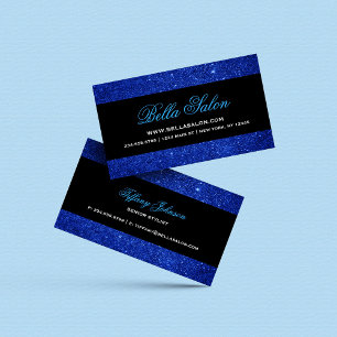 Blauw en zwart Glam Faux Glitter Visitekaartje