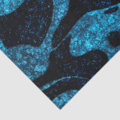 Blauw en zwart glitter golvend patroon tissuepapier (Detail)