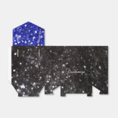 Blauw en zwart glitter Patroon voor doos Bedankdoosjes (Uitgevouwen)
