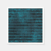  blauw en zwart Harlequin Patroon Servet (Voorkant)