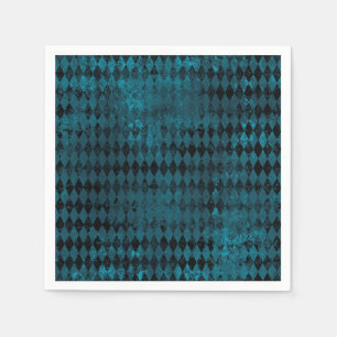  blauw en zwart Harlequin Patroon Servet