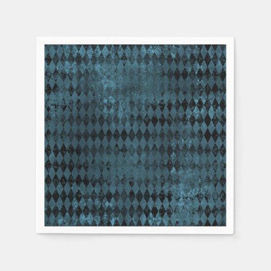 blauw en zwart Harlequin Patroon Servet (Voorkant)