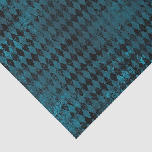 blauw en zwart Harlequin Patroon Tissuepapier (Detail)