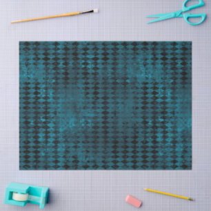  blauw en zwart Harlequin - Verticaal patroon Tissuepapier