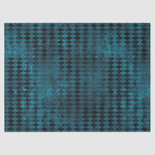 blauw en zwart Harlequin - Verticaal patroon Tissuepapier (Voorkant)