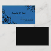 Blauw en zwart Hibiscus Visitekaartje (Voorkant / Achterkant)