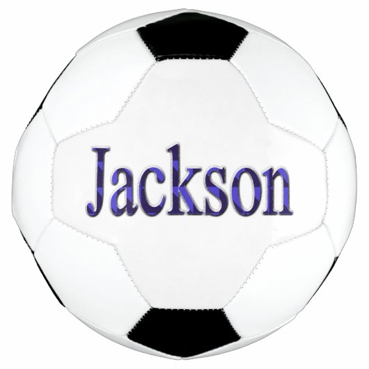 Blauw en zwart Jackson naam, Voetbal (Voorkant)