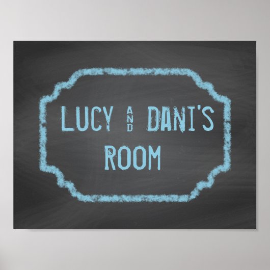 Blauw en zwart karton Roomates Wall Art Poster (Voorkant)