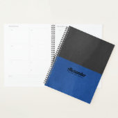 Blauw en zwart kunstleder, gesplitst scherm planner (Display)