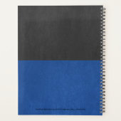 Blauw en zwart kunstleder, gesplitst scherm planner (Achterkant)