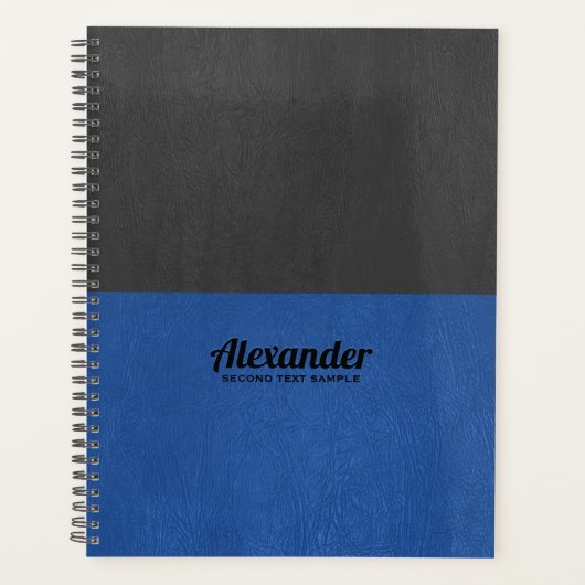 Blauw en zwart kunstleder, gesplitst scherm planner (Voorkant)
