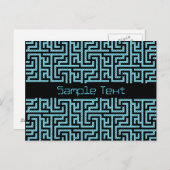 Blauw en zwart labyrint briefkaart (Voorkant / Achterkant)