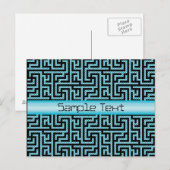Blauw en zwart labyrint briefkaart (Voorkant / Achterkant)