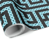 Blauw en zwart labyrint cadeaupapier (Rol Hoek)