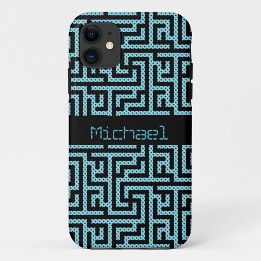 Blauw en zwart labyrint Case-Mate iPhone case (Achterkant)