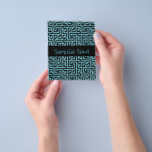 Blauw en zwart labyrint flyer (Hand)