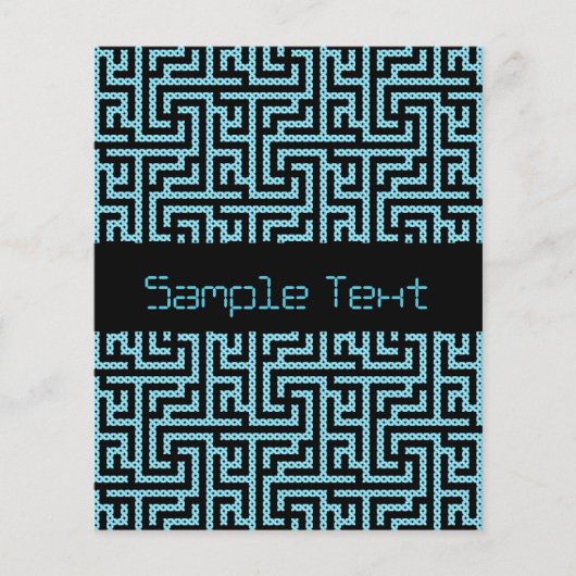 Blauw en zwart labyrint flyer (Voorkant)