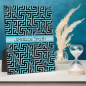 Blauw en zwart labyrint fotoplaat (Zijkant)