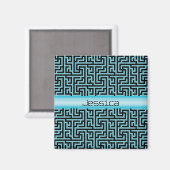 Blauw en zwart labyrint magneet (Voorkant / Achterkant)