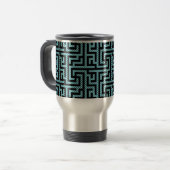 Blauw en zwart labyrint reisbeker (Voorkant links)