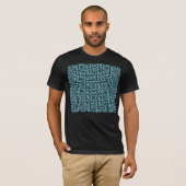 Blauw en zwart labyrint t-shirt (Voorkant volledig)