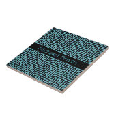 Blauw en zwart labyrint tegeltje (Zijkant)