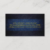 Blauw en zwart leder visitekaartje (Achterkant)