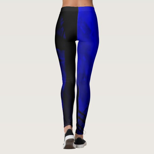Blauw en zwart leggings (Achterkant)