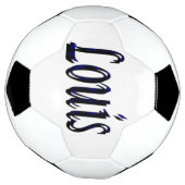 Blauw en zwart Louis naam, voetbal (Gedraaid)