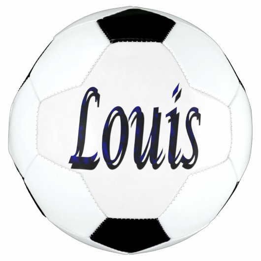 Blauw en zwart Louis naam, voetbal (Voorkant)